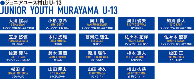 ジュニアユース村山 U 15 公益社団法人山形県スポーツ振興21世紀協会 モンテディオ山形アカデミー スポーツ山形21女子駅伝